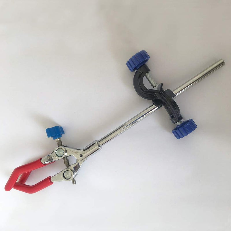 LabZhang Lab Clamp 3 Prong Finger Adjust Jaw with Scientific Extension Adjustable Bosshead Clamp Holder - Image 3